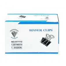 Dingli Binder Clips 41mm (Black) / 12 Pcs